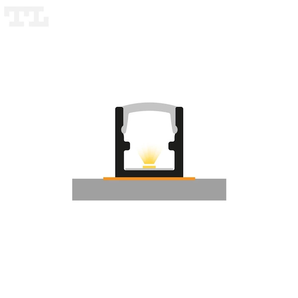 Profil LED P4-4 MIKRO natynk 100cm szer. 7mm | do osłonek C21 | czarny