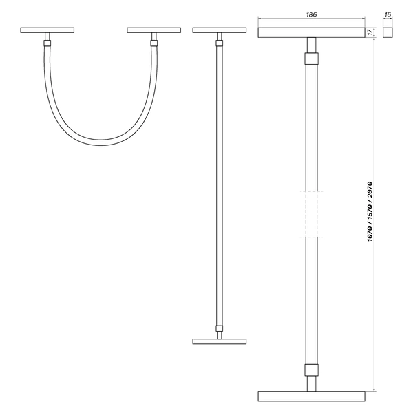 LOONARI Wąż świetlny na szynę 48V MultiLINE CORDA S 1m
