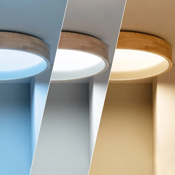 Plafon LED 31W Okrągły 60 cm Naturalne Drewno 3 Barwy Świecenia Abruzzo Vero