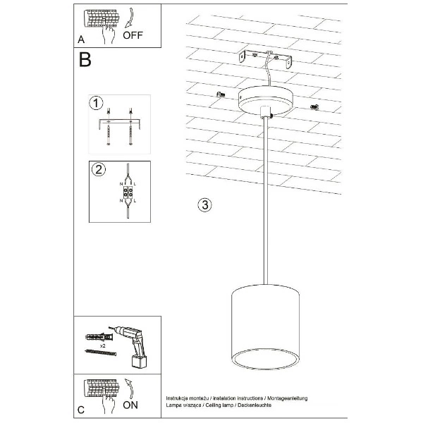 Lampa wisząca Sollux ORBIS 1 aluminium szary 12W LED, SL.0052