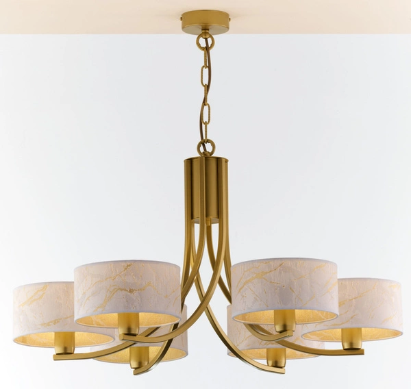 Klasyczny Żyrandol ARTHUR wys. 71cm 6xE27 15W IP20 | złoty połysk