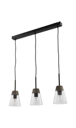 Nowoczesna Lampa wisząca DOMINO wys. 60cm 3xE27 15W IP20 | Czarny