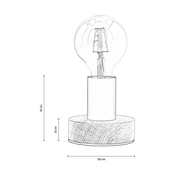 Lampa stołowa Enar 1xE27 Max.25W Szary beton/Czarny metal/Czarny kabel PVC 7604936