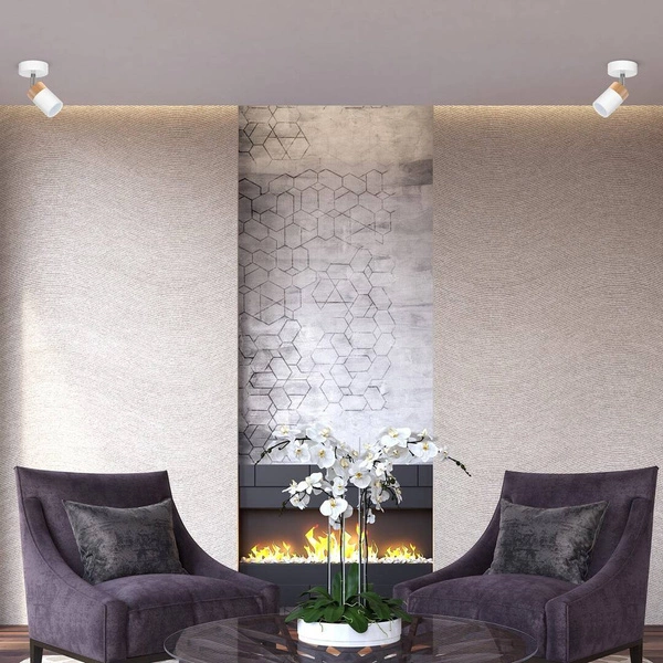 Lampa sufitowa/kinkiet JOKER, MLP6299, biały/drewno/chrom, 1x8W GU10