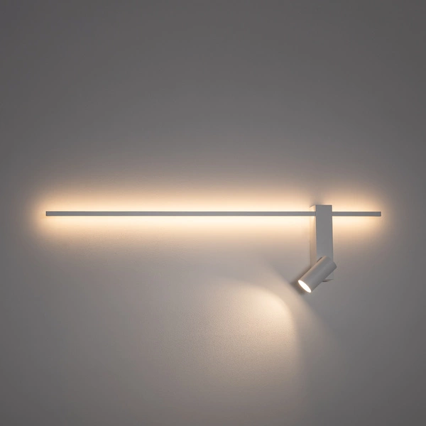 Lampa ścienna EASY LED RIGHT 10W 3000K 450lm CRI>90 + miniGU10 Dług.80cm Wys.18cm | Biały 11580