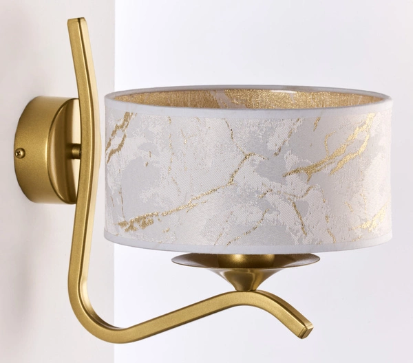 Klasyczny Kinkiet KASZMIR wys. 23cm 1xE27 15W IP20 | złoty połysk