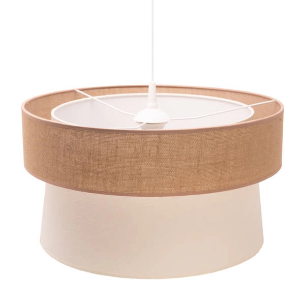 Lampa wisząca abażur juta bawełna ETNIC szer. 45cm | beż ecru