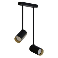 Lampa punktowa natynkowa MONO LONG II wys. 36cm 2xGU10 | czarny/złoty 7675