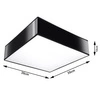 Plafon Sollux HORUS 35 Lampa sufitowa PVC, Stal, Czarny 2x 15W LED, SL.0136