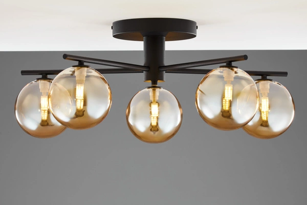 Nowoczesna Lampa sufitowa PRATO wys. 27cm 5xG9 14W IP20 | czarny