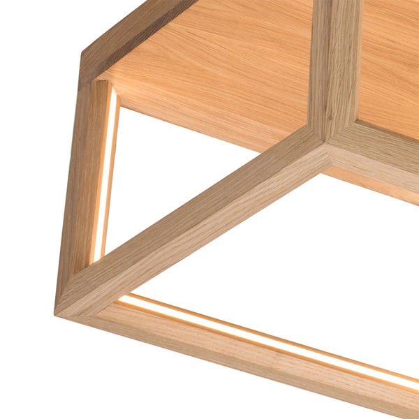 Lampa Sufitowa LED Kago 1xLED Samsung 24V Zintegrowana 2520lm 3000K 27W Dąb Olejowany Z Pilotem 91507174