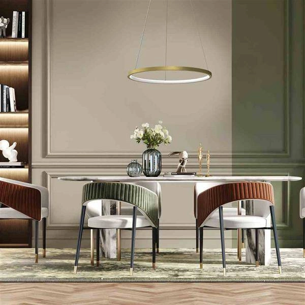 Nowoczesna lampa wisząca ROTONDA GOLD 27W LED | Złota