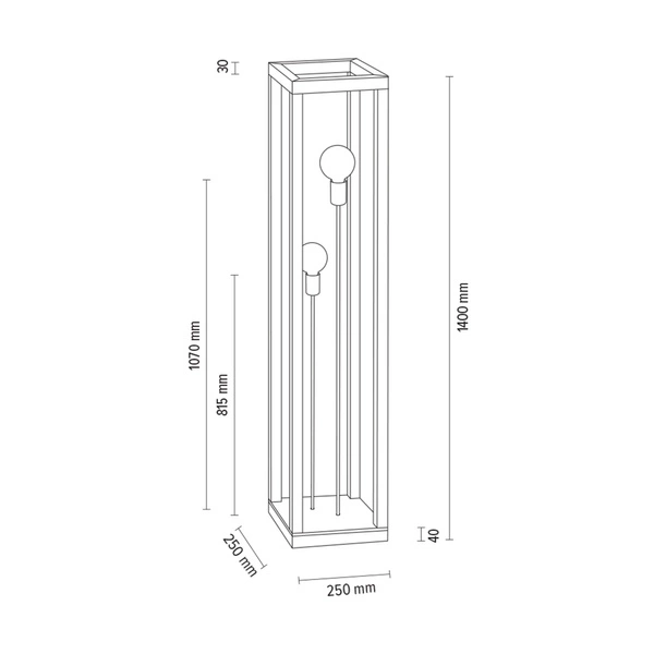 Lampa podłogowa Kago 2xE27 Max.60W Dąb olejowany/Chromowany metal/Czarny kabel z tkaniny 51528274