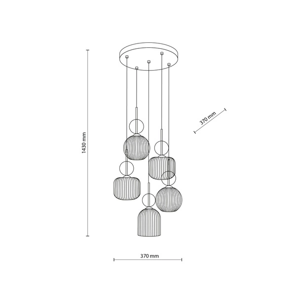 SOPHIA COGNAC WHITE LAMPA WISZACA 5XE14