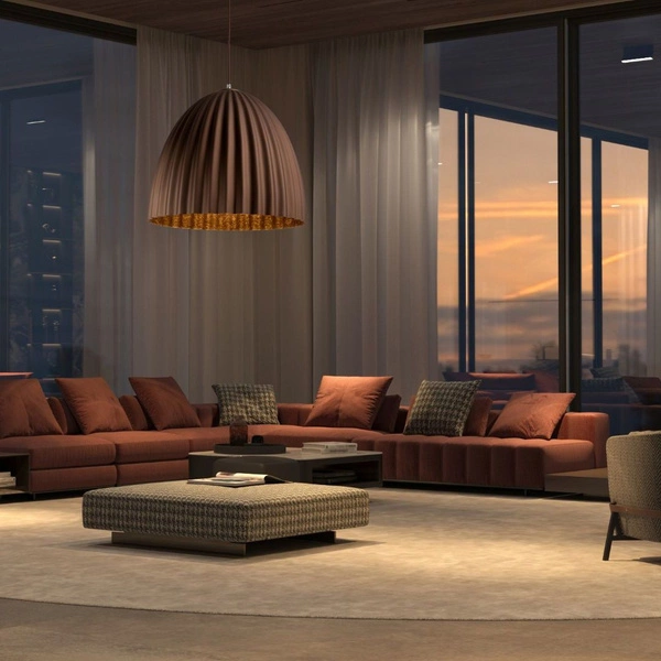 Lampa wisząca TELMA 60W śr. 70cm brązowa miedziana