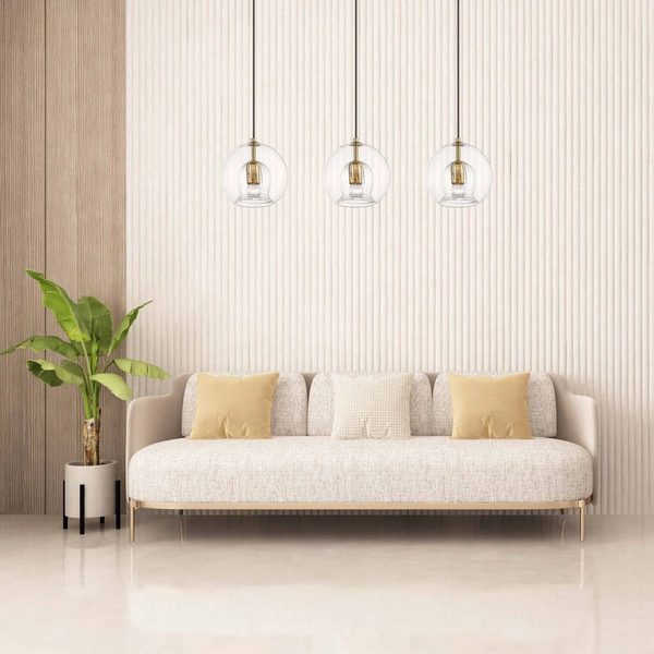 Lampa wisząca Arette 3, złoty/transparentny, 3x40W E27