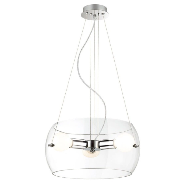 Lampa wisząca LEMIO śr. 37.5cm 3xE27 | chrom/transparentny