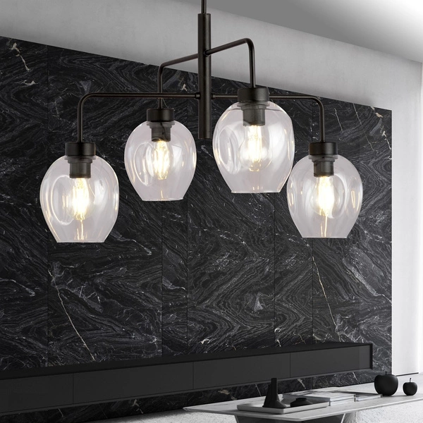 Lampa sufitowa Emibig LUKKA 4 Czarny/TRANSPARENT 1164/4