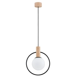 Lampa wisząca ALFA LABO GLASS DREWNIANA 1xE14 28cm | 61137