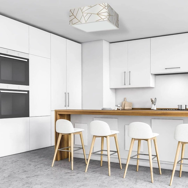 Lampa sufitowa ZIGGY WHITE, MLP7564, biały/złoty, 3x60W E27