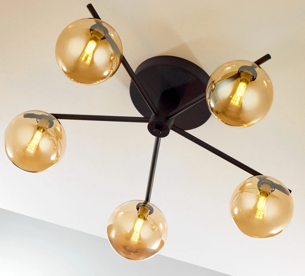 Nowoczesna Lampa sufitowa PRATO wys. 27cm 5xG9 14W IP20 | czarny