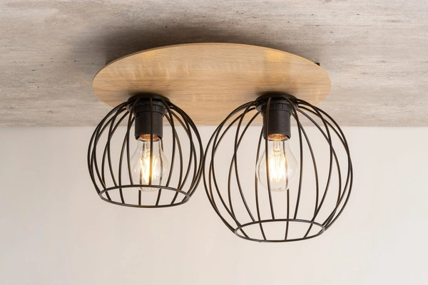 Lampa Sigma CYBER 2 koło dąb/czarny plafon 32355