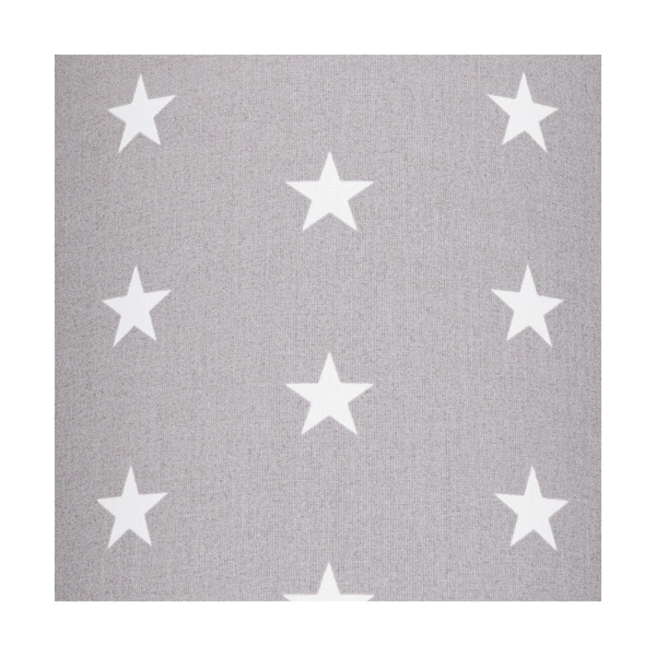 Abażur Cylinder E27 H20 Szaro-biały materiał w gwiazdki A1324