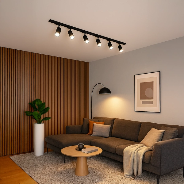 Zestaw Oprawa Pipe Ring Track Czarny 6xGU10 2m