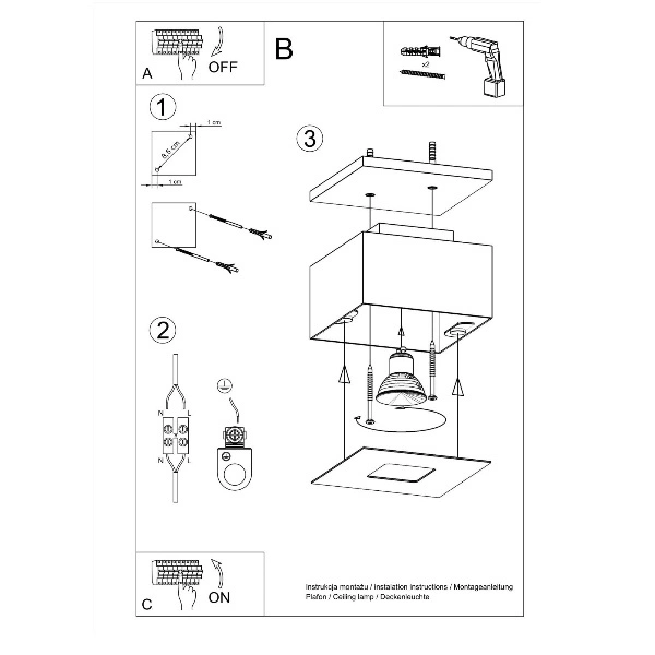 Nowoczesny plafon MONO 1 SL.0070 Czarny 1xGU10