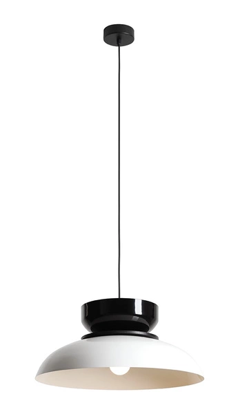 LAMPA WISZĄCA ALDO DARK WHITE GLOSS + BLACK GLOSS (47+ 23+ wood)
