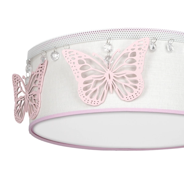 Lampa sufitowa PAPILLON, biały/różowy, 2x60W E27, MLP8283