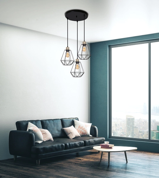 Lampa wisząca PRIMO, 33-00323, czarny/patynowy, 3x60W E27