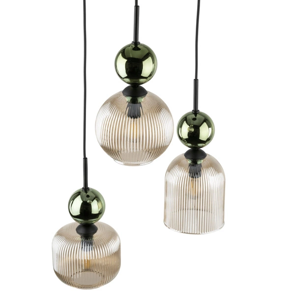 SOPHIA GREEN COGNAC LAMPA WISZĄCA 3XE14