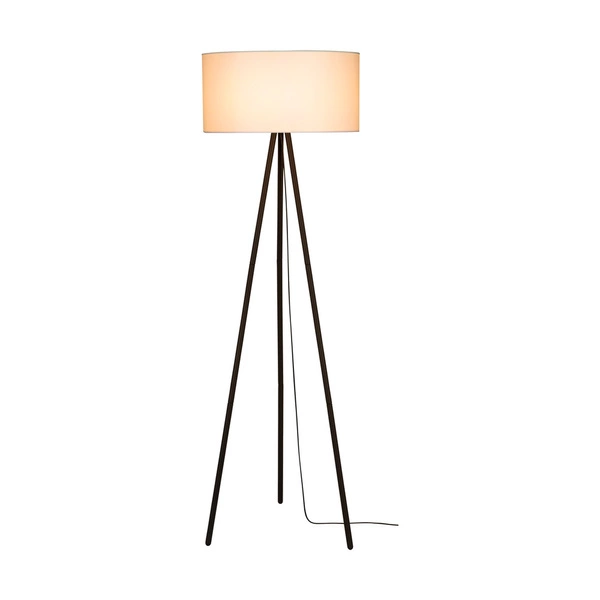 Lampa podłogowa Dove 1xE27 maks. 40W Czarny metal/czarny kabel PCV/biały klosz z tkaniny 15111004