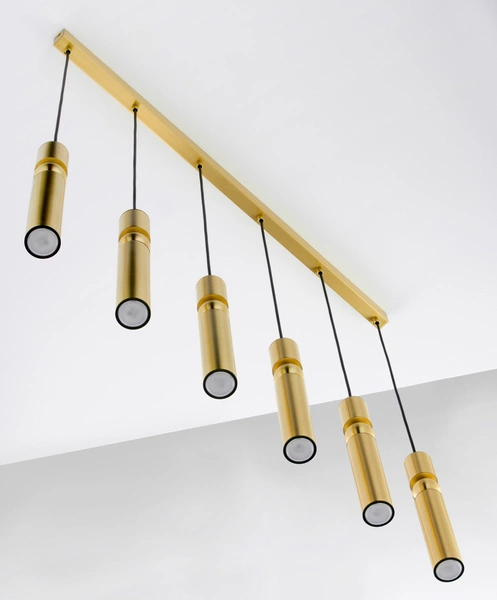 Nowoczesna Lampa wisząca ALAS wys. 120cm 6xG10 14W IP20 | Złoty