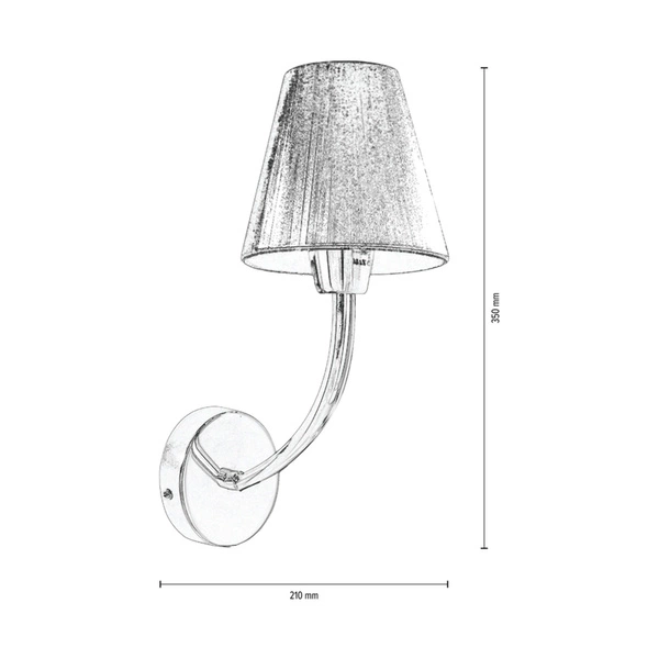 Kinkiet Cubana 1xE14 Max.40W Chromowany Metal/Srebrny Klosz 5075127