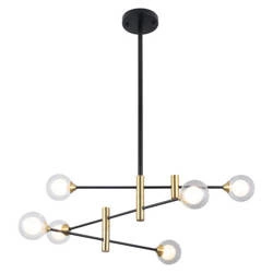 Lampa wisząca MARINO dł. 84cm 6xG9 | mosiądz