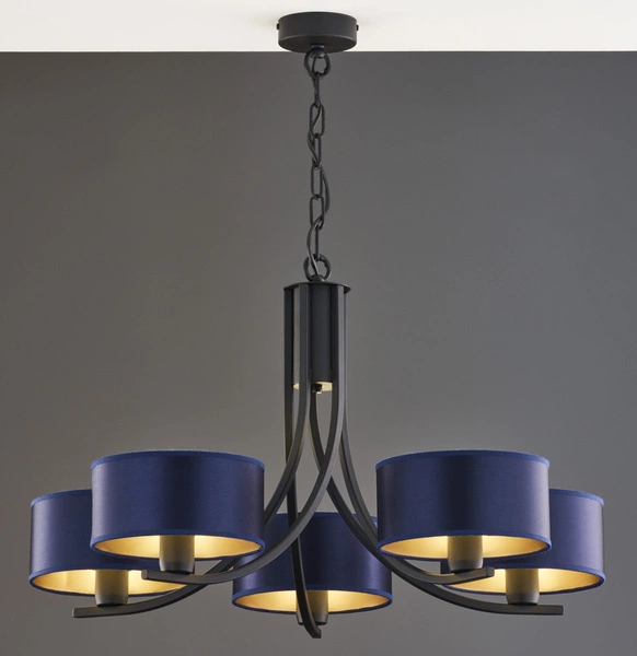 Klasyczny Żyrandol ARTHUR wys. 71cm 5xE27 15W IP20 | czarny