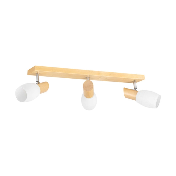 Lampa Sufitowa Birgit 3xE14 Max.40W Drewno Brzozowe/Białe Szkło 2036016920766