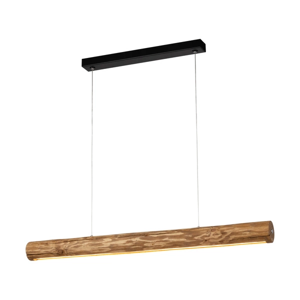 Lampa Wisząca Lucas 1xLED Samsung 24V Zintegrowana 2380lm 3000K 25,5W Bejcowana Sosna Brązowa/Czarny Metal/Przezroczysty Kabel PCV ze ściemniaczem dotykowym 69480104