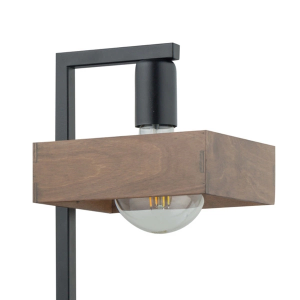 Nowoczesna lampka stołowa ROBIN E27 60W wys. 45cm | czarny brązowy