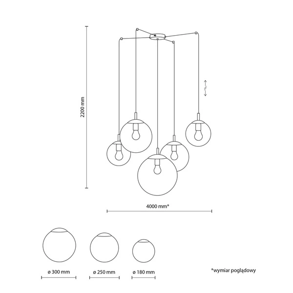 ESME MIX LAMPA WISZĄCA 5 PAJĄK 4796