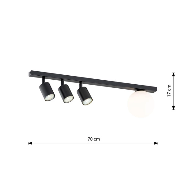 Lampa sufitowa Emibig BASTER 4 Czarny 1314/4