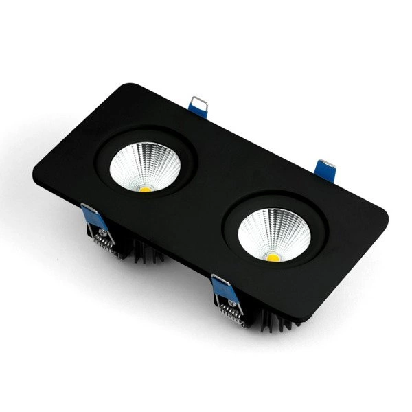 Oprawa wpuszczana GRIG DUE 2x7,5W neutralna 4000K szer. 21x11cm czarny 30 st