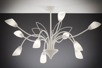 Klasyczny Żyrandol GLORIOSA wys. 50cm 10xG9 14W IP20 | piaskowo-szary