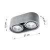 Betonowy plafon BASIC 2 SL.0882 szary 2xgu10/ES111