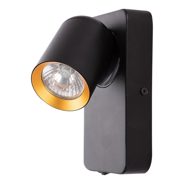 Kinkiet Andy 1xGU10 Czarny + Złoty