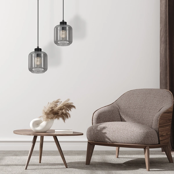 Lampa wisząca SOMBRA SMOKED, MLP8373, czarny/dymiony, 1x60W E27