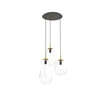 Lampa wisząca PEAR III wys. 130cm 3xE27 | złoty/transparentny 7794