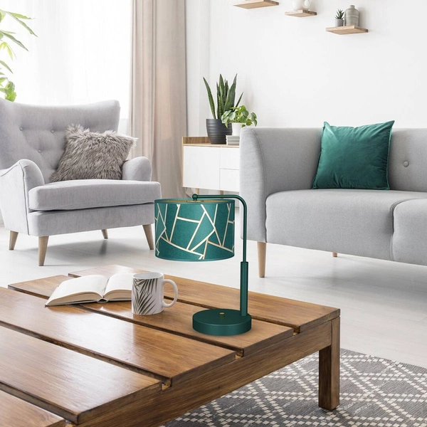 Lampka stołowa/nocna ZIGGY GREEN, MLP7581, butelkowa zieleń/złoty, 1x60W E27